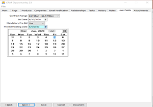 User Defined Fields in the CRM Module